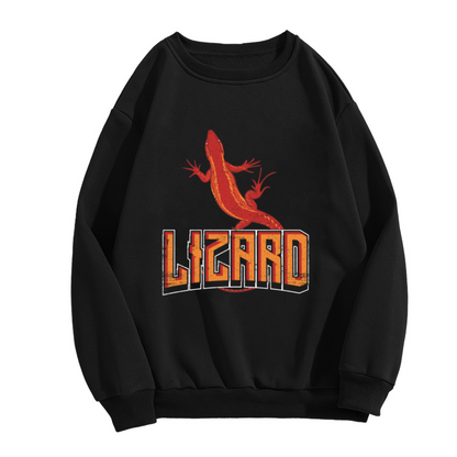 Lizard Retro Crewneck Sweatshirt | Vintage Distressed Reptile Graphic Pullover, 70s Lettering Streetwear Top, Lizard Lover Gift