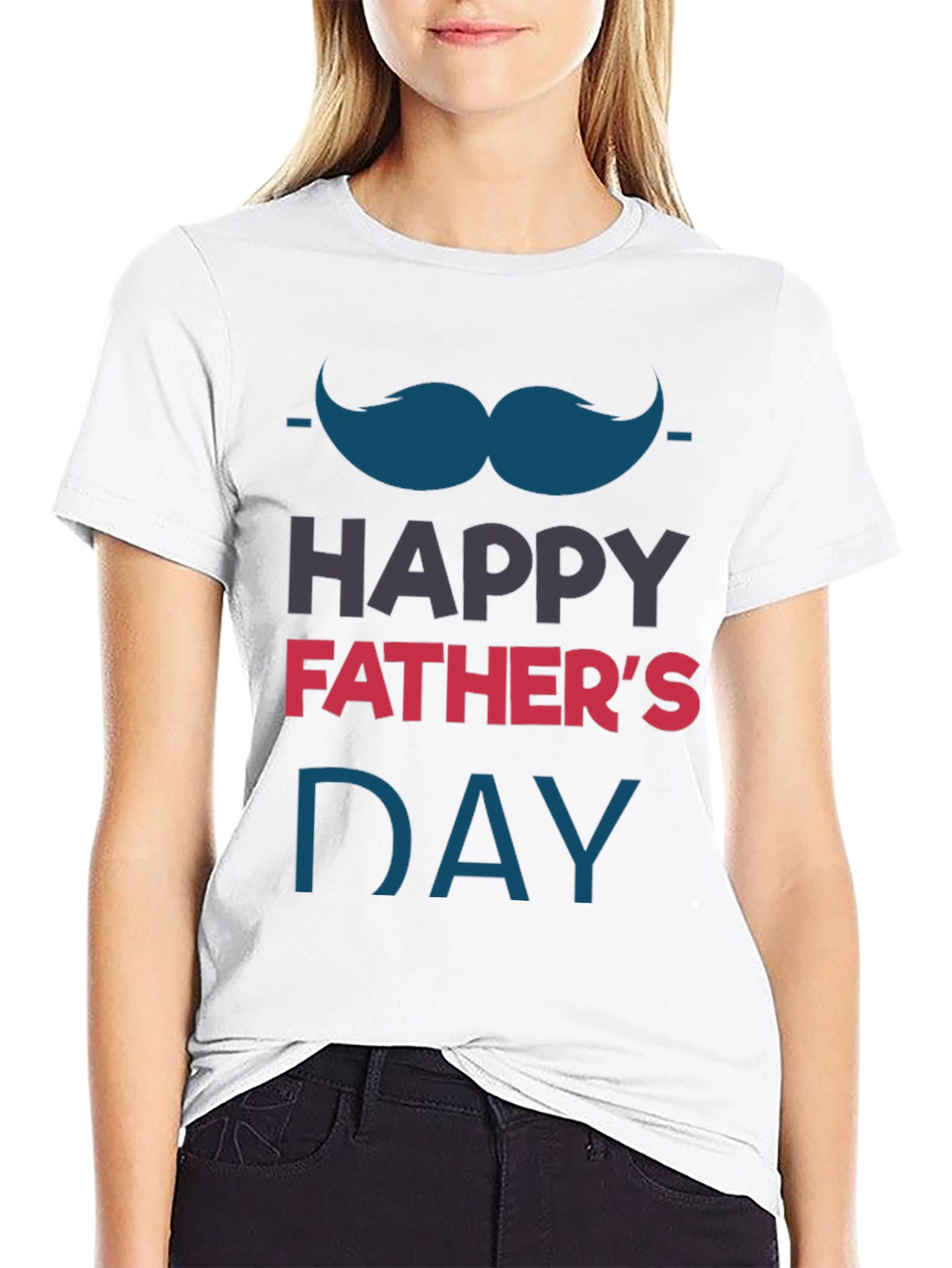 Happy Fathers Day T-Shirt - Mustache Graphic