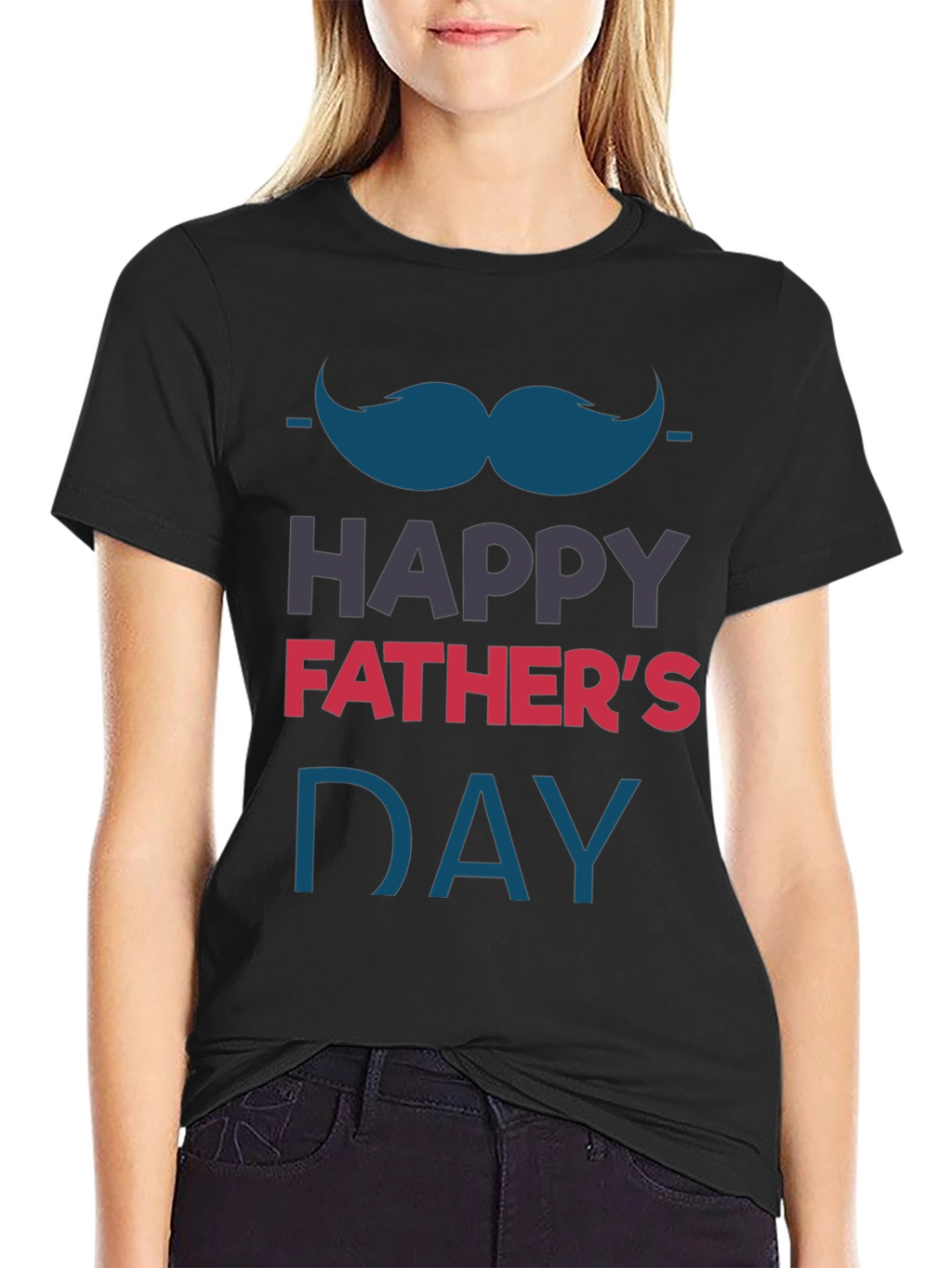 Happy Fathers Day T-Shirt - Mustache Graphic