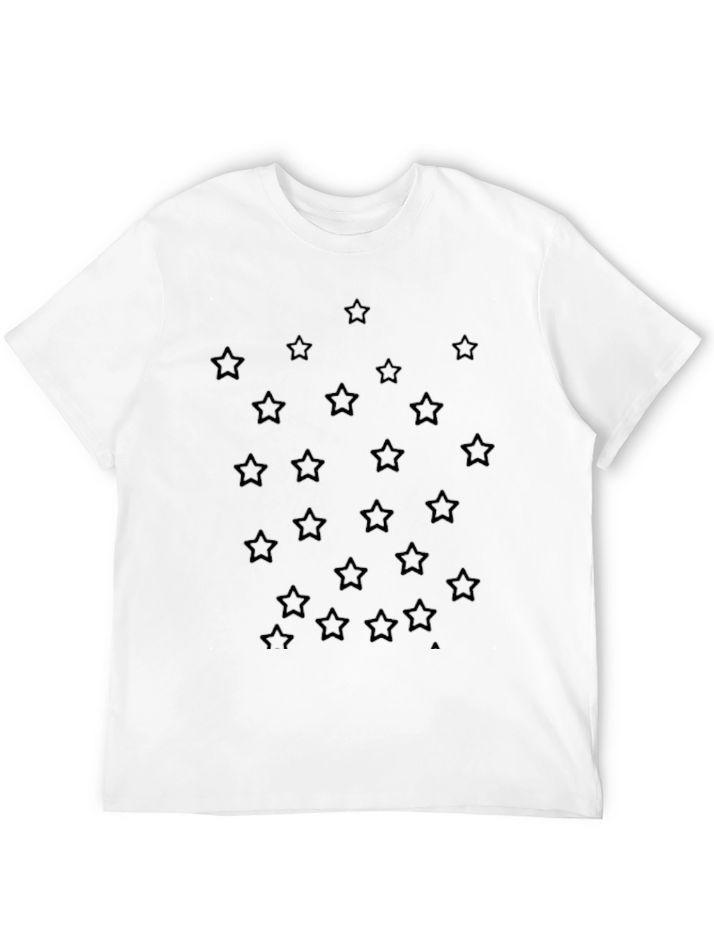 Star Pattern Black T-Shirt
