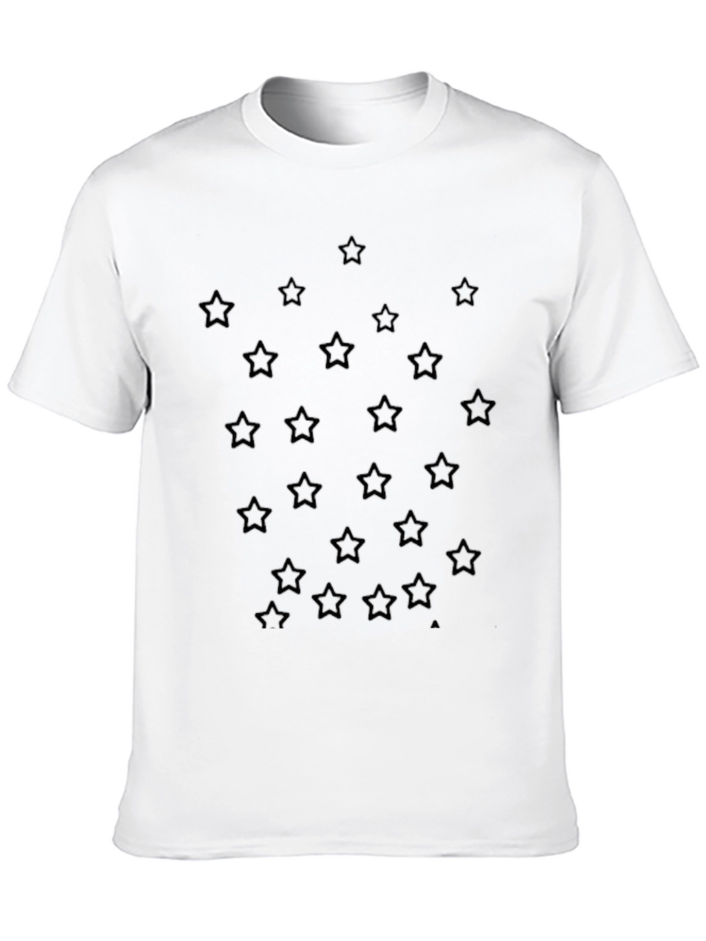 Star Pattern Black T-Shirt