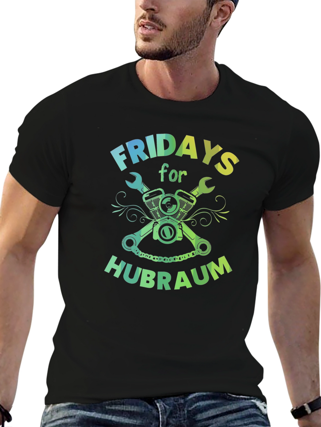 Fridays for Hubraum Mens Black T-Shirt