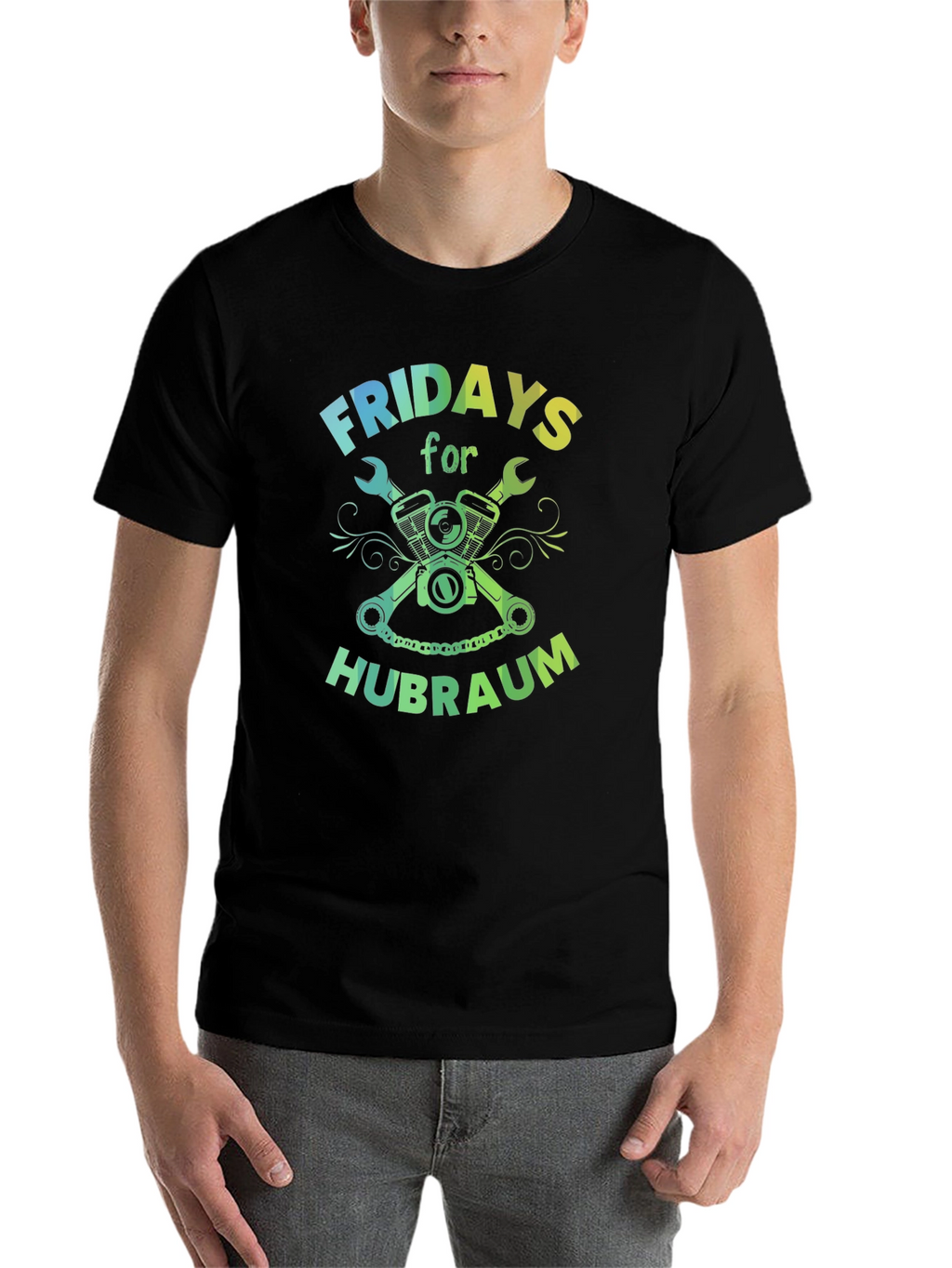 Fridays for Hubraum Mens Black T-Shirt