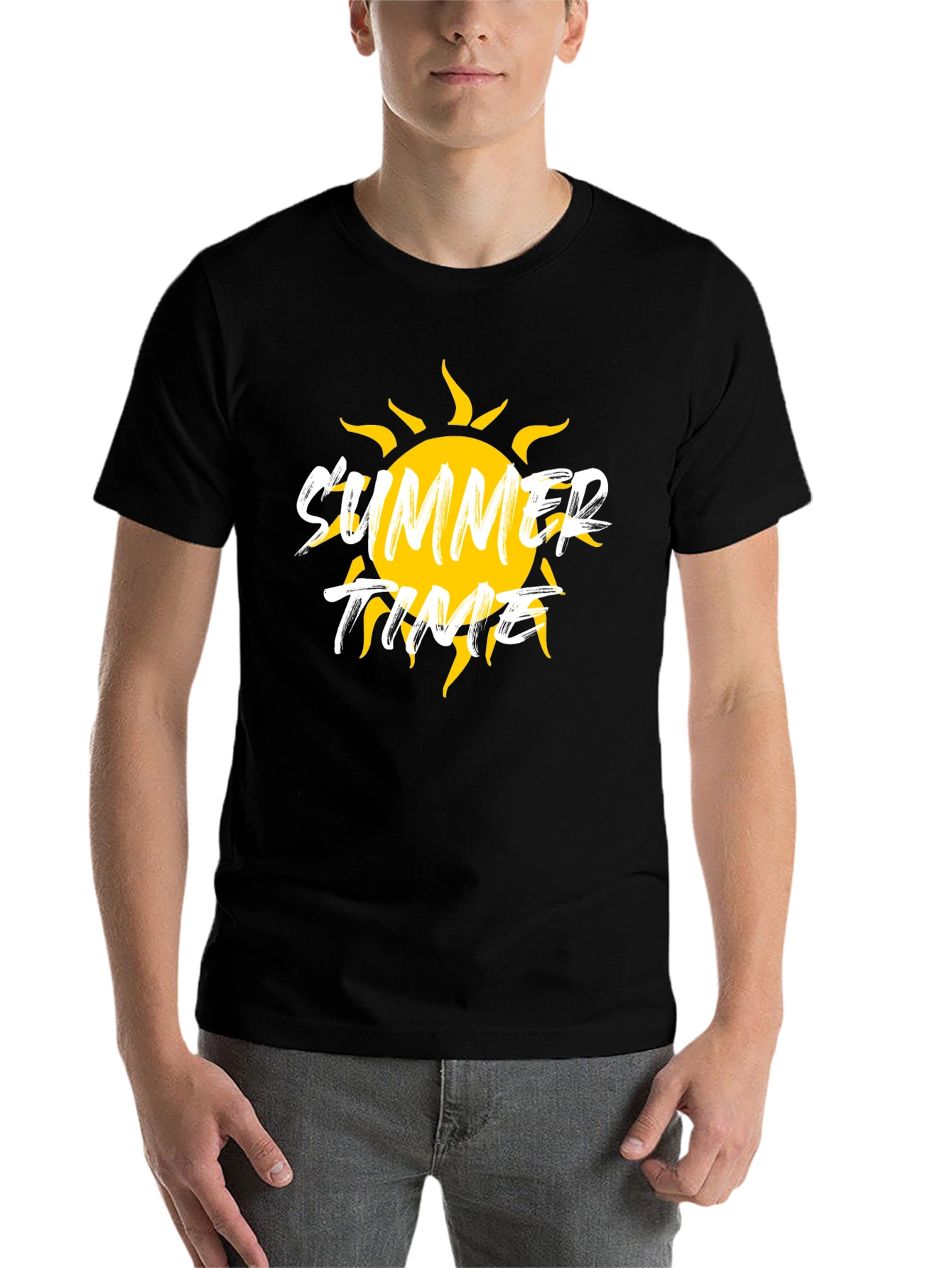 Summer Time Graphic Black T-Shirt