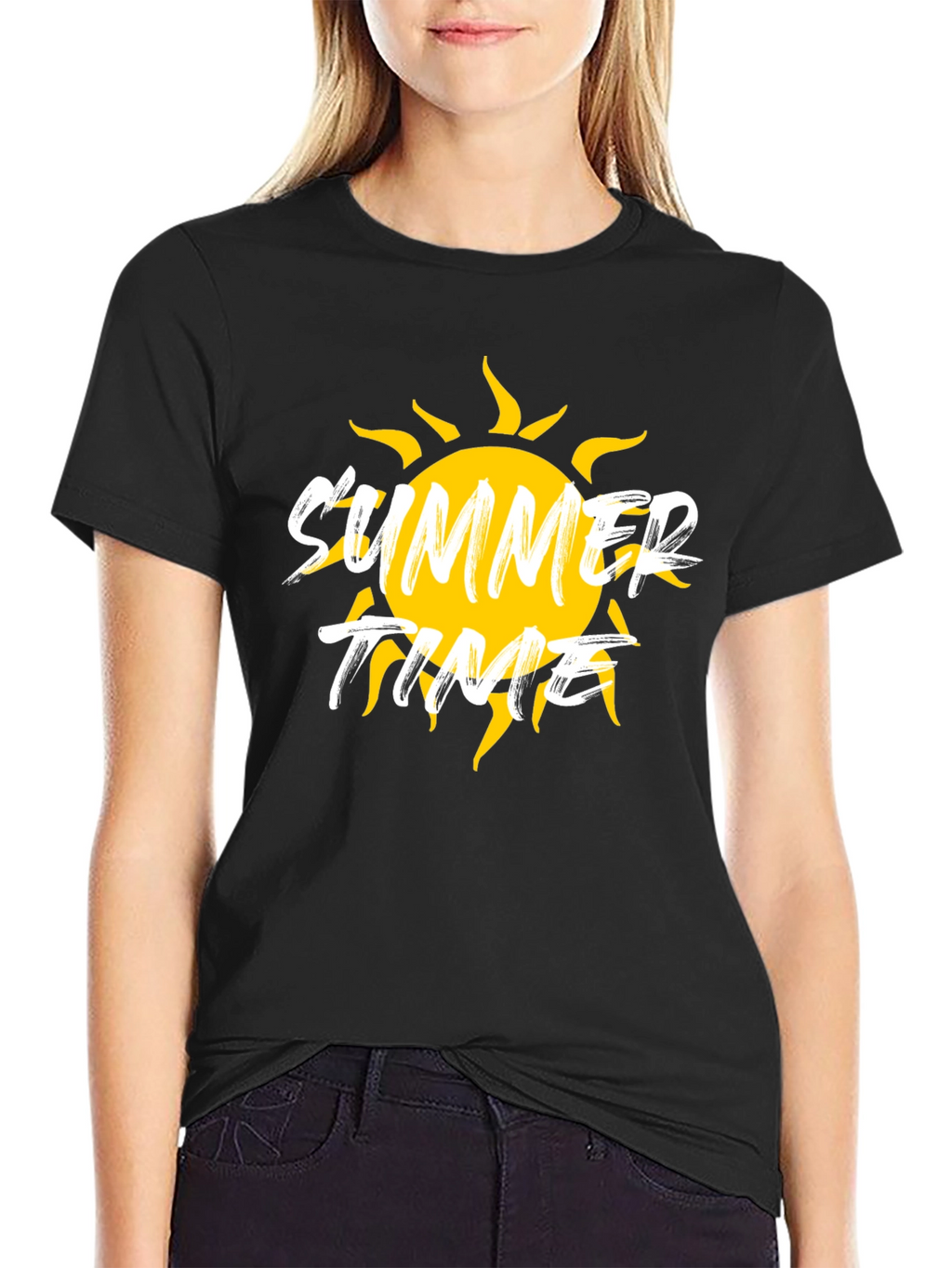 Summer Time Graphic Black T-Shirt