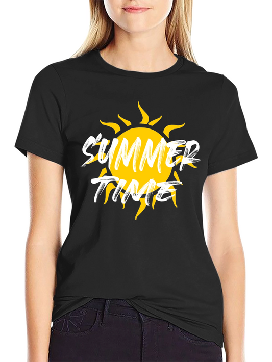 Summer Time Graphic Black T-Shirt