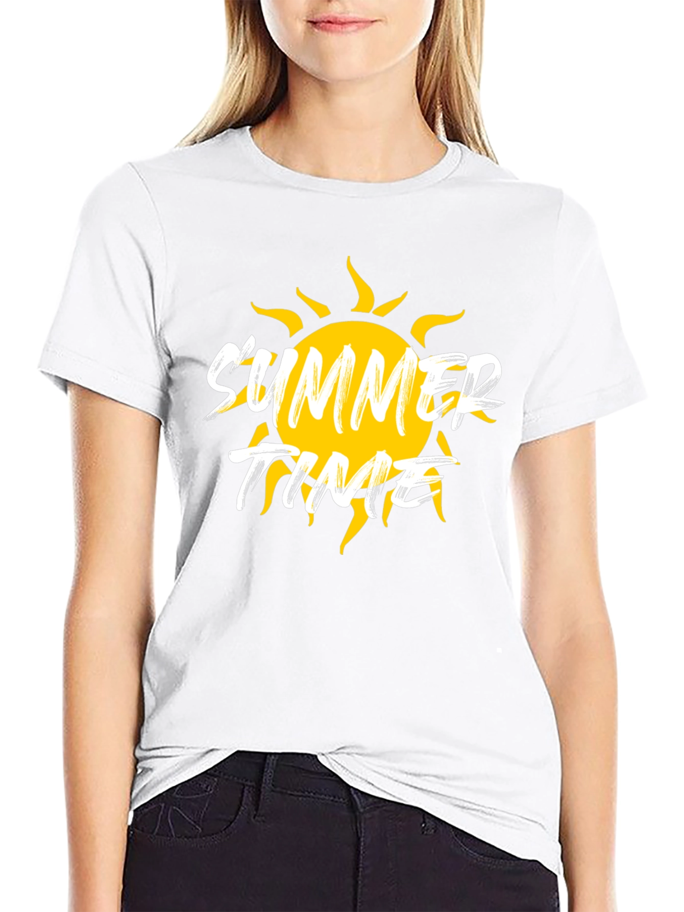 Summer Time Graphic Black T-Shirt