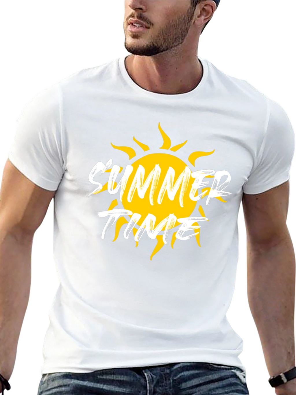 Summer Time Graphic Black T-Shirt
