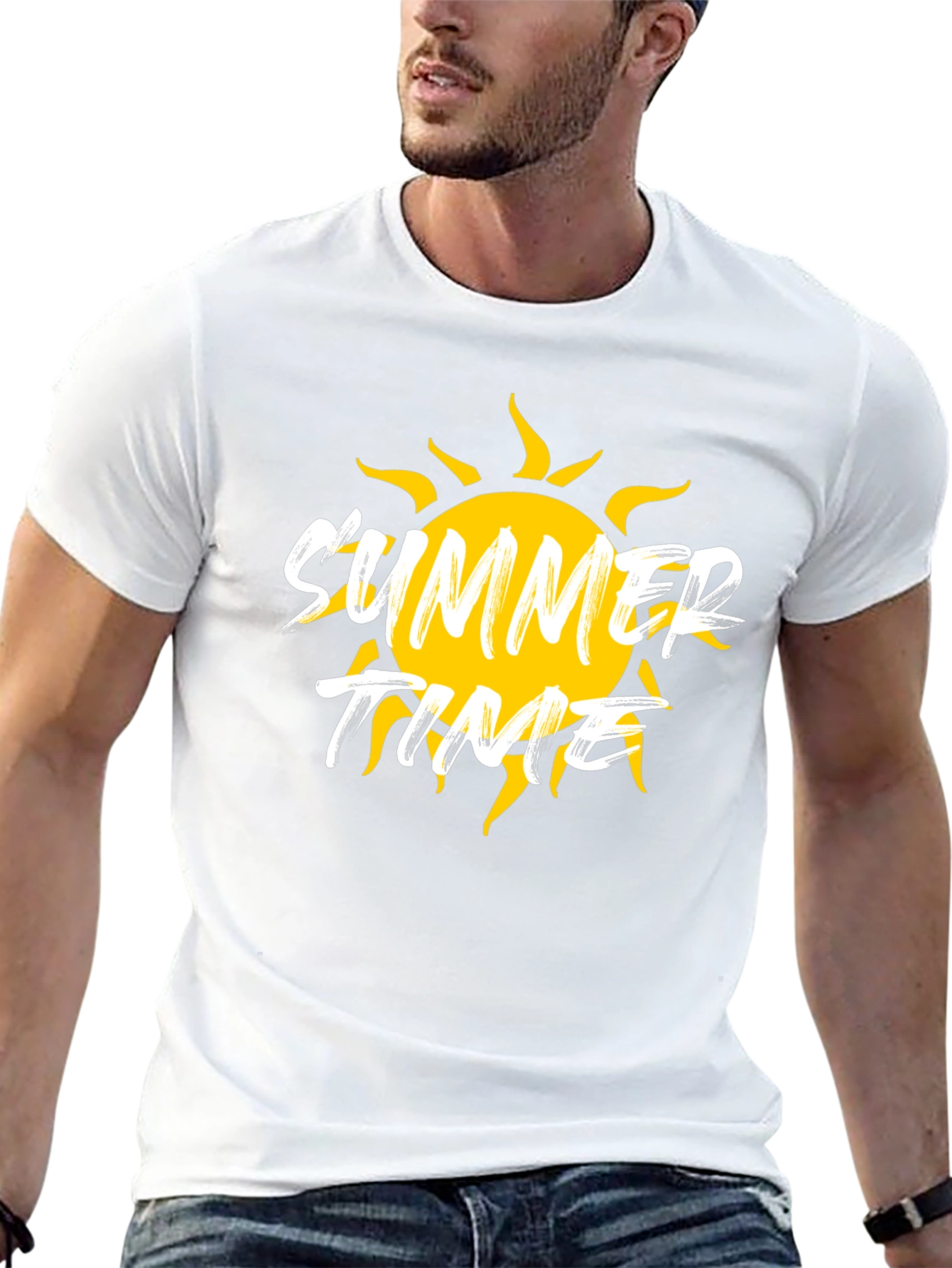 Summer Time Graphic Black T-Shirt