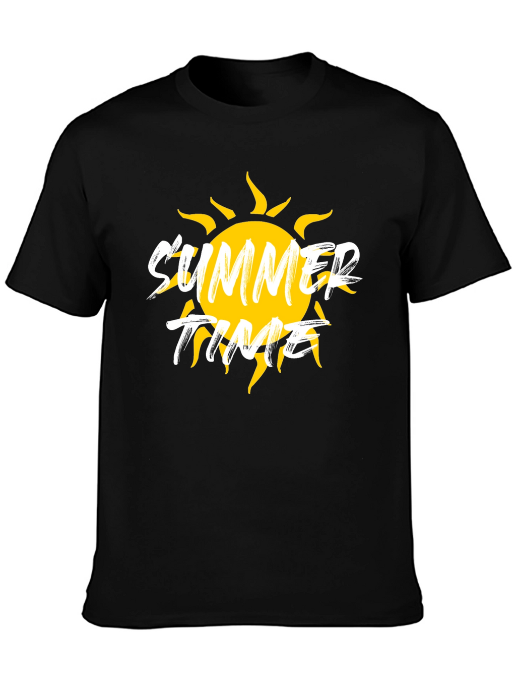 Summer Time Graphic Black T-Shirt