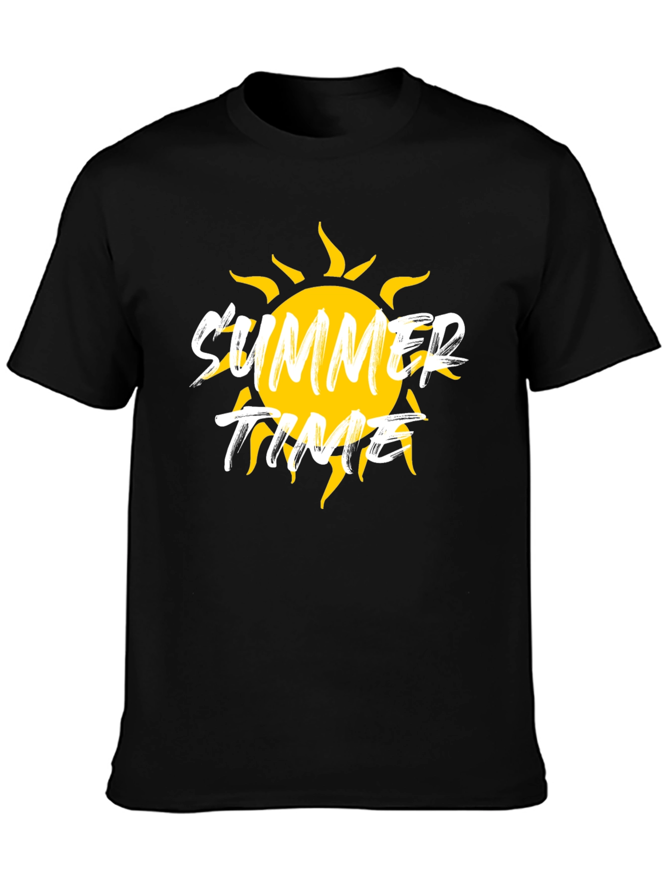 Summer Time Graphic Black T-Shirt