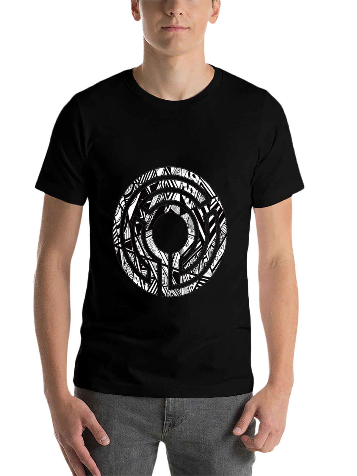 Abstract Graphic Print Crew Neck T-Shirt