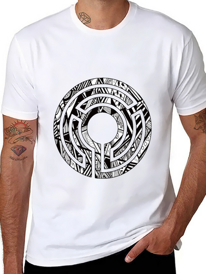 Abstract Graphic Print Crew Neck T-Shirt