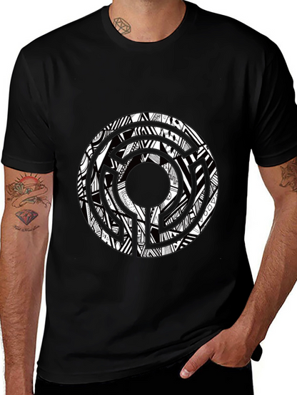Abstract Graphic Print Crew Neck T-Shirt