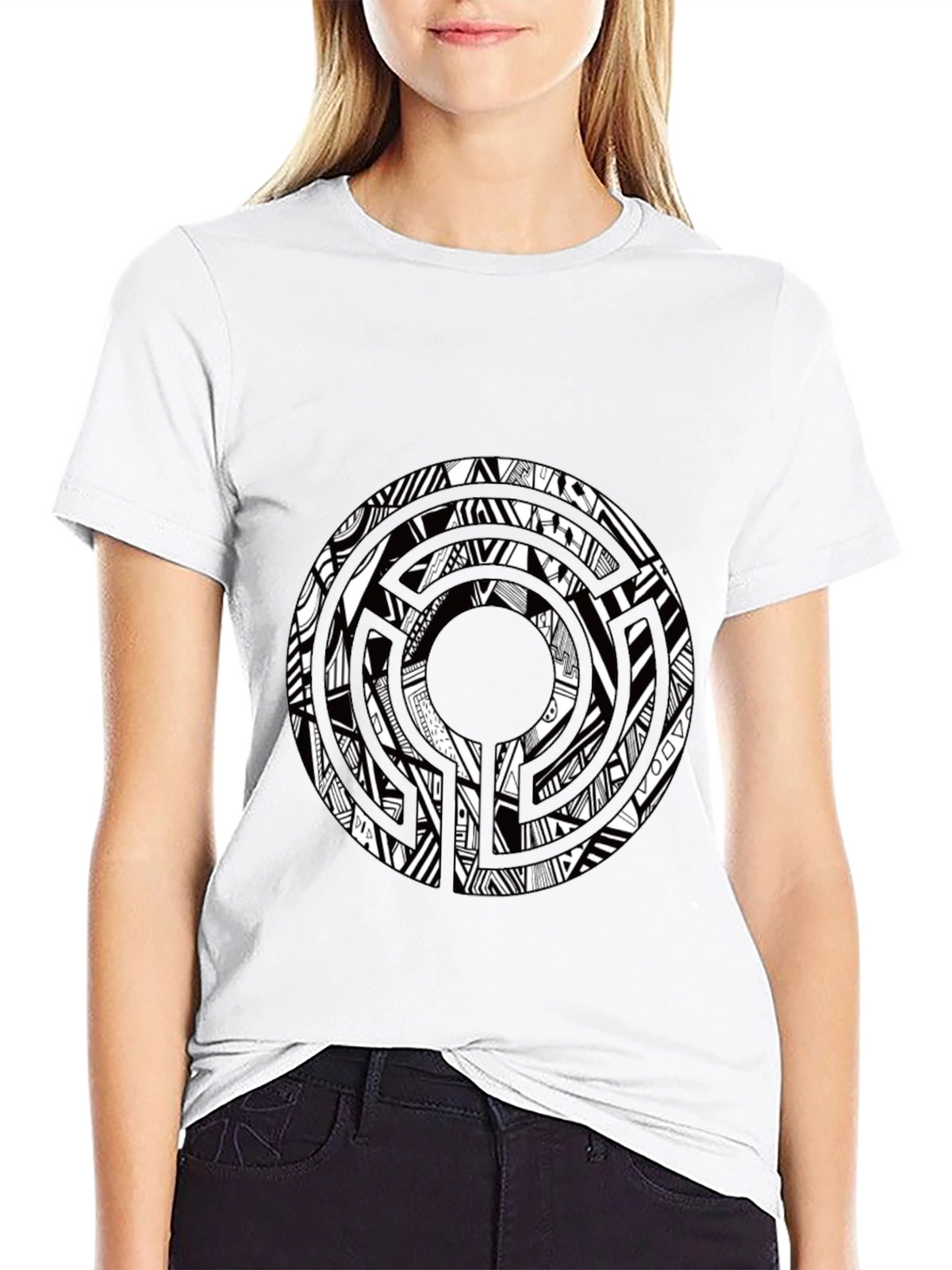 Abstract Graphic Print Crew Neck T-Shirt