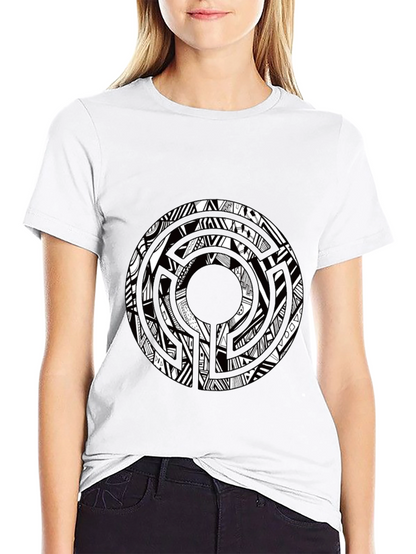Abstract Graphic Print Crew Neck T-Shirt