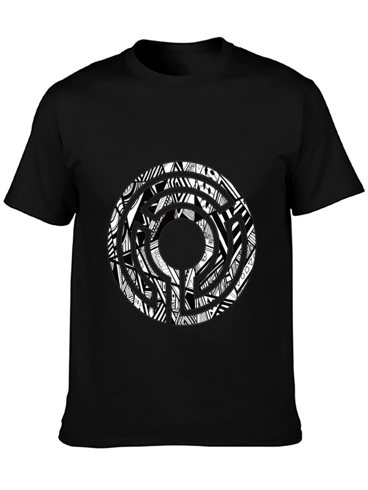 Abstract Graphic Print Crew Neck T-Shirt