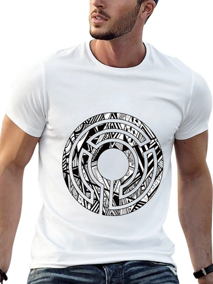 Abstract Graphic Print Crew Neck T-Shirt
