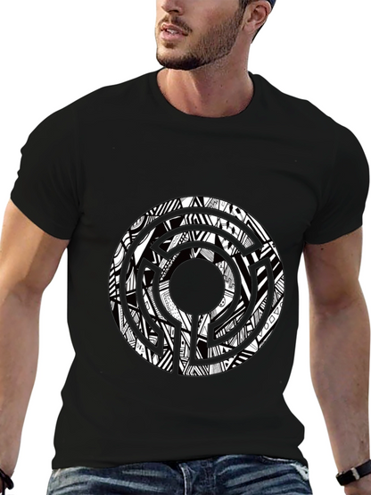 Abstract Graphic Print Crew Neck T-Shirt