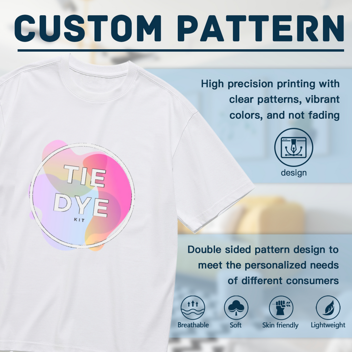 Soft Pastel Tie Dye Kit Minimal Print Tee