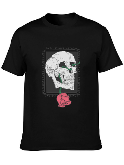 Skull & Rose Graphic T-Shirt - Edgy Streetwear