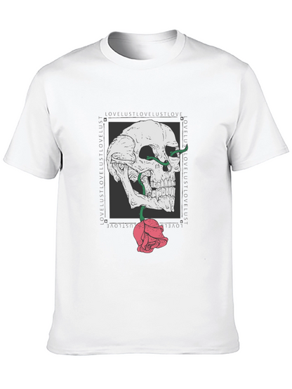 Skull & Rose Graphic T-Shirt - Edgy Streetwear