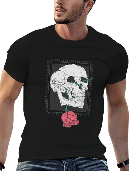 Skull & Rose Graphic T-Shirt - Edgy Streetwear