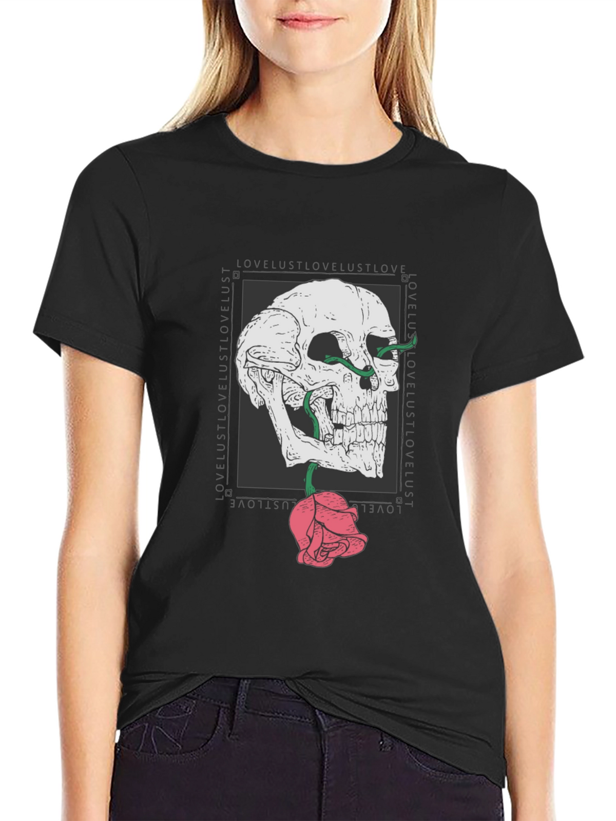 Skull & Rose Graphic T-Shirt - Edgy Streetwear