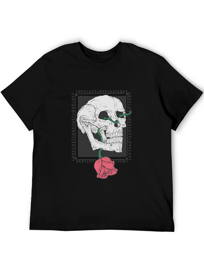 Skull & Rose Graphic T-Shirt - Edgy Streetwear