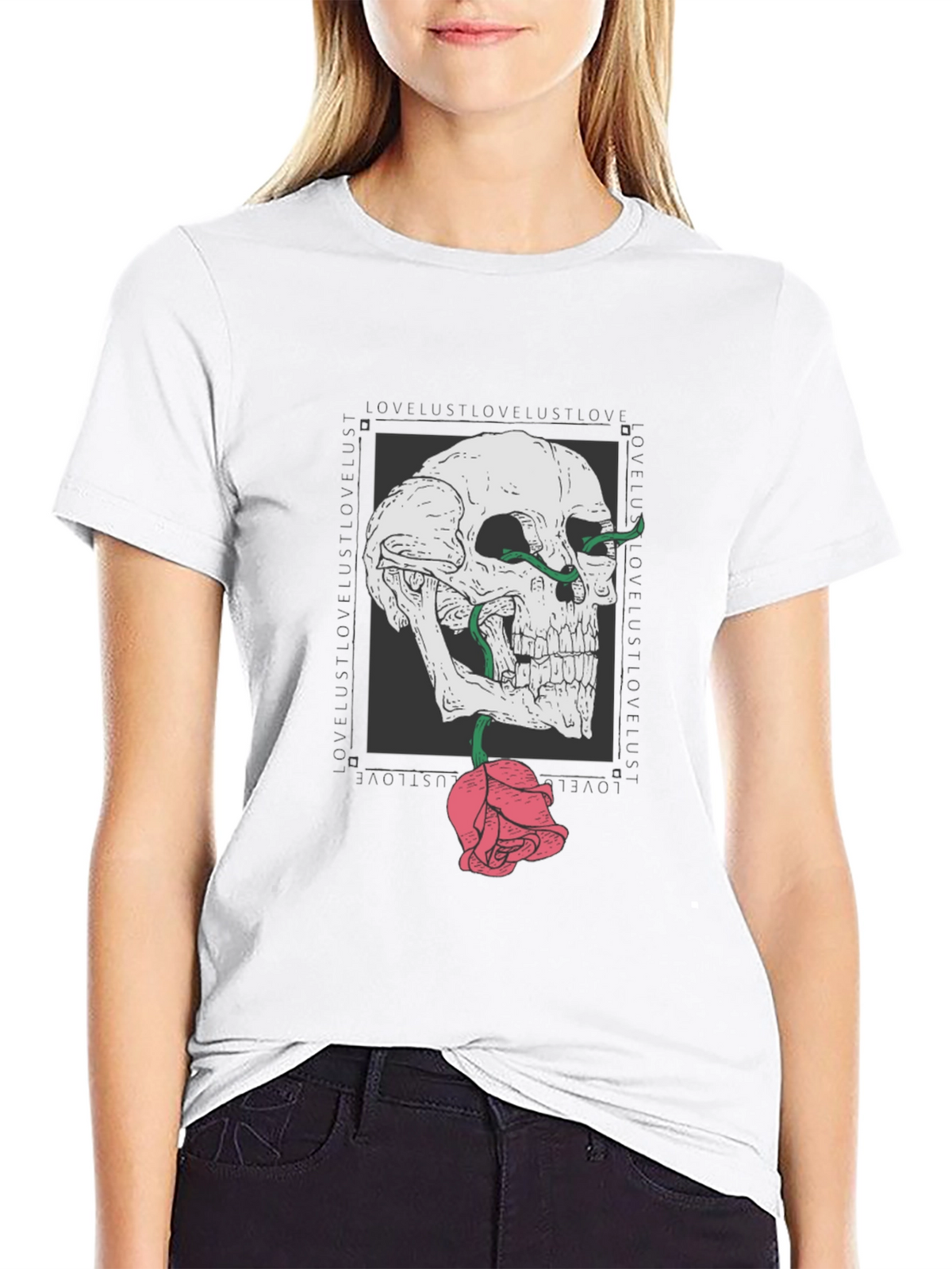 Skull & Rose Graphic T-Shirt - Edgy Streetwear