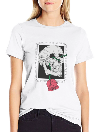 Skull & Rose Graphic T-Shirt - Edgy Streetwear