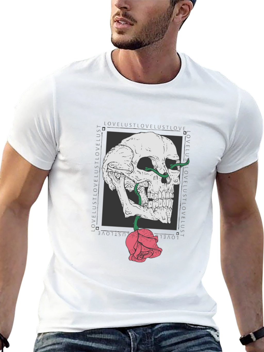 Skull & Rose Graphic T-Shirt - Edgy Streetwear