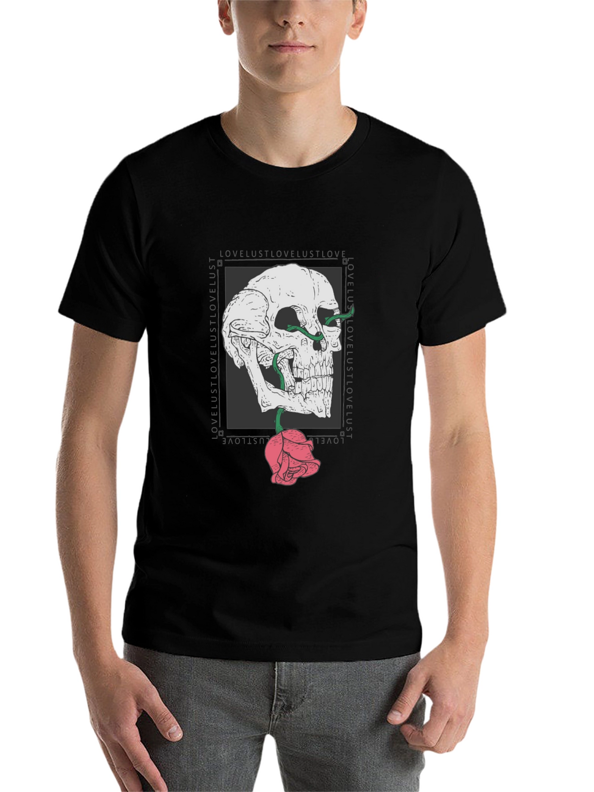 Skull & Rose Graphic T-Shirt - Edgy Streetwear