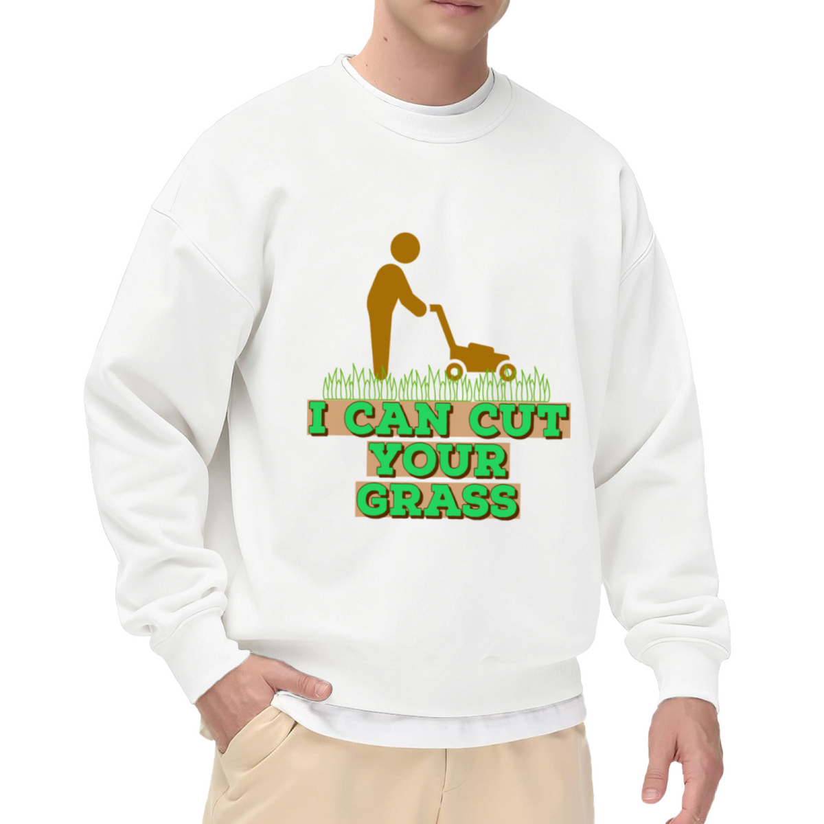 I Can Cut Your Grass Lawn Mower Crewneck Sweatshirt, Yard Work Gardening Pullover, Landscaper Gift