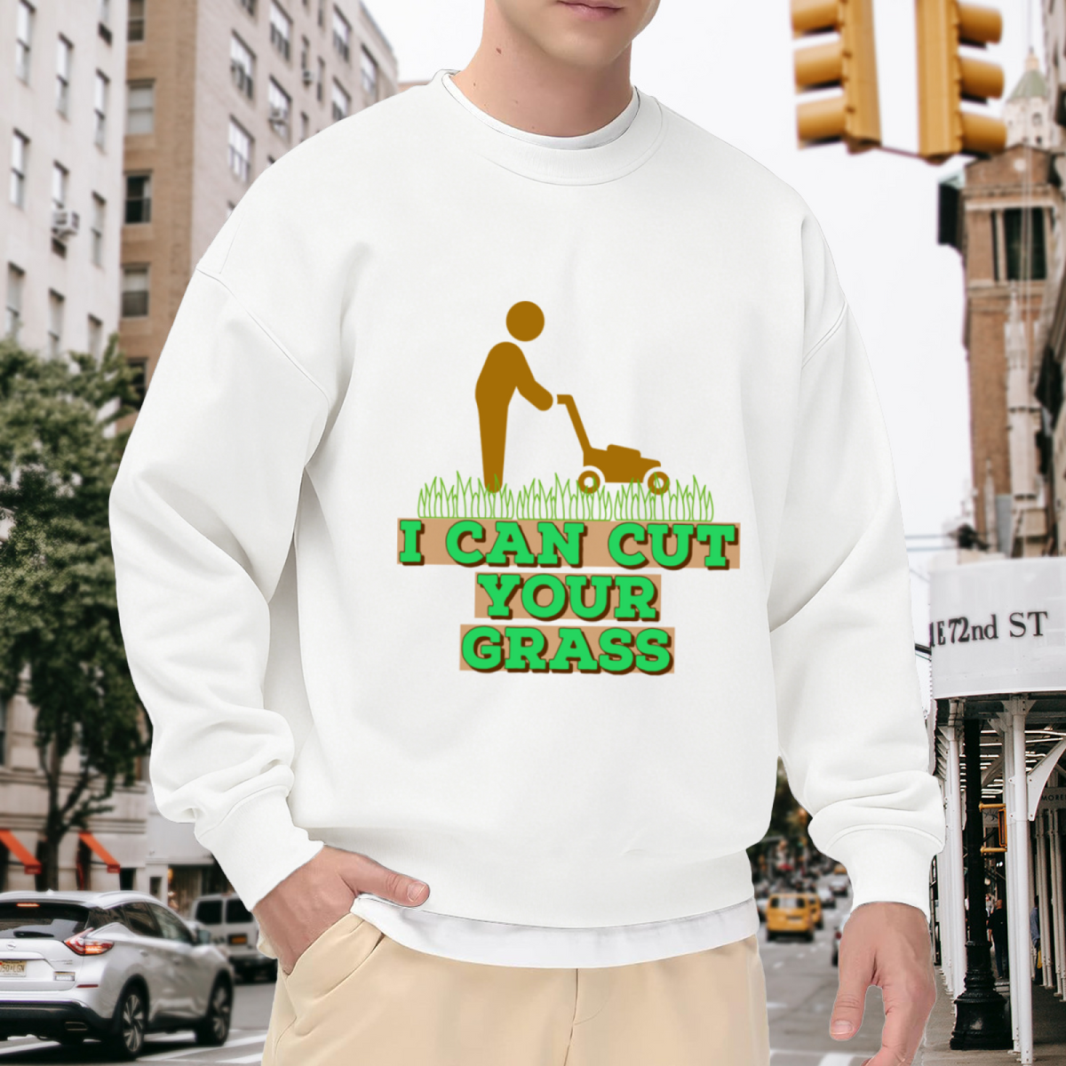 I Can Cut Your Grass Lawn Mower Crewneck Sweatshirt, Yard Work Gardening Pullover, Landscaper Gift