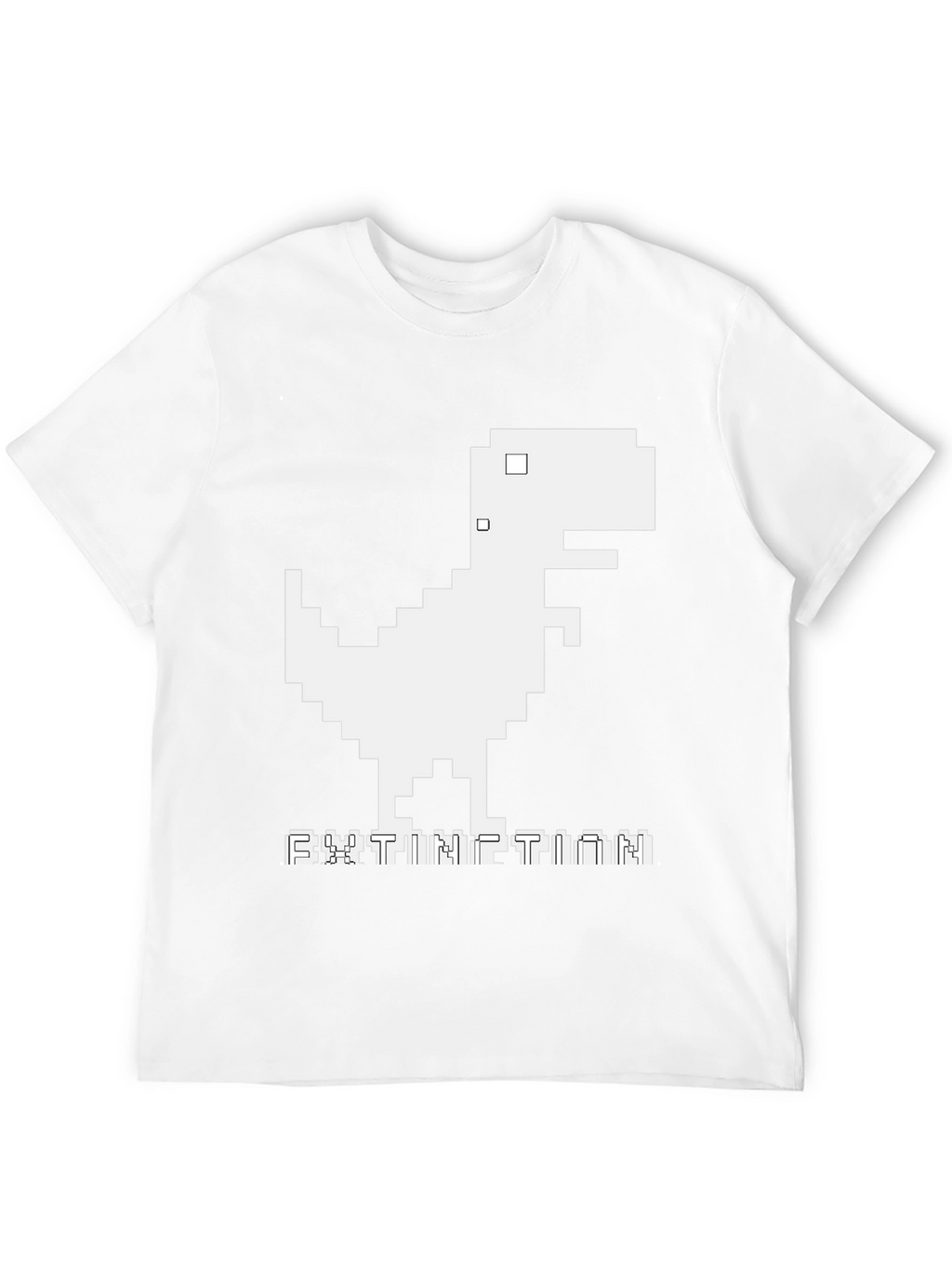 Extinction Pixel Dinosaur Black T-Shirt