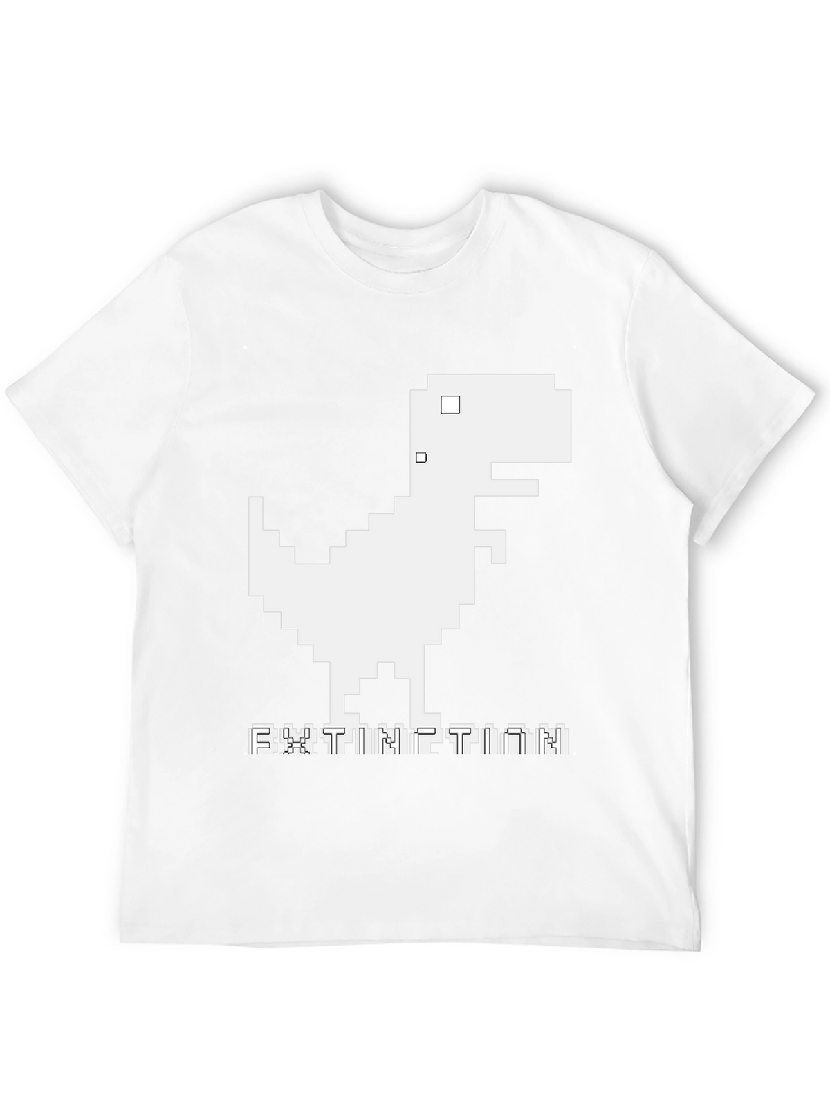 Extinction Pixel Dinosaur Black T-Shirt