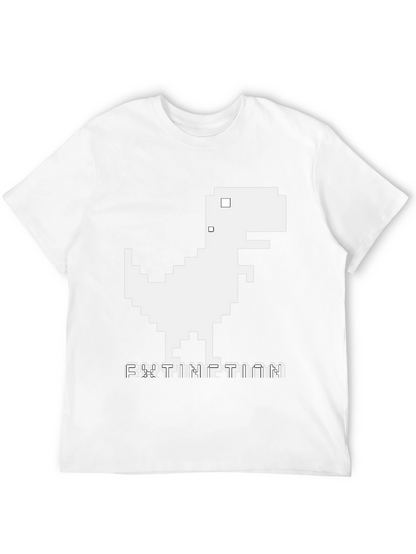 Extinction Pixel Dinosaur Black T-Shirt