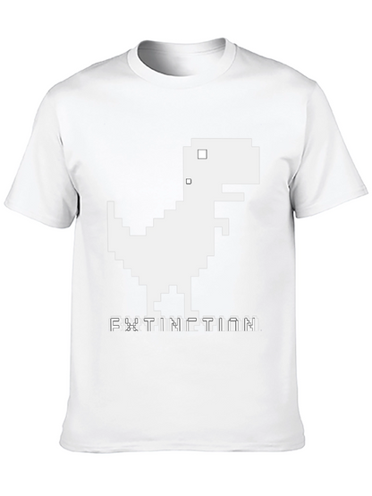 Extinction Pixel Dinosaur Black T-Shirt