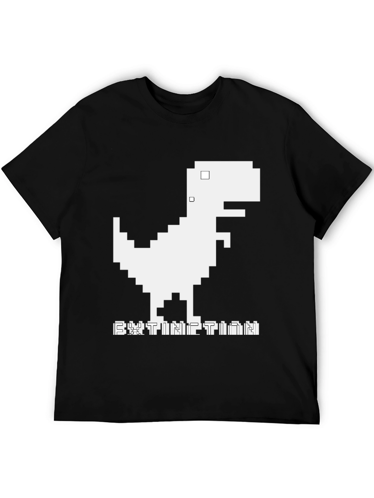 Extinction Pixel Dinosaur Black T-Shirt