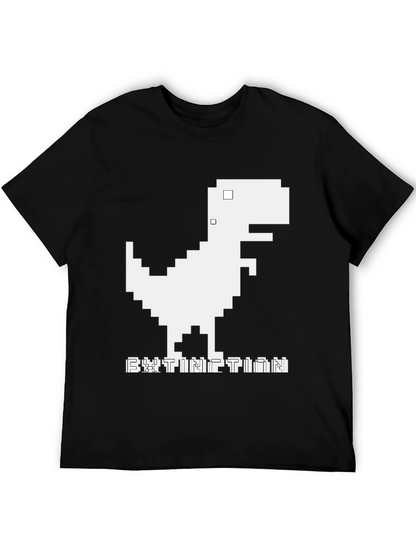 Extinction Pixel Dinosaur Black T-Shirt