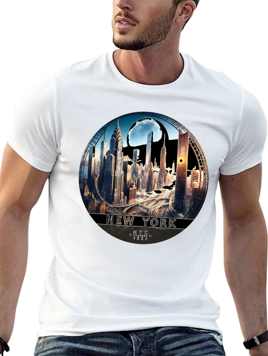 NYC Skyline Graphic Tee - Urban Style