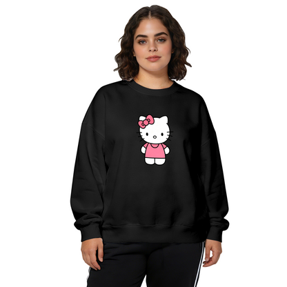 Simple Standing Pink?Bow Hello Kitty Crewneck Sweatshirt