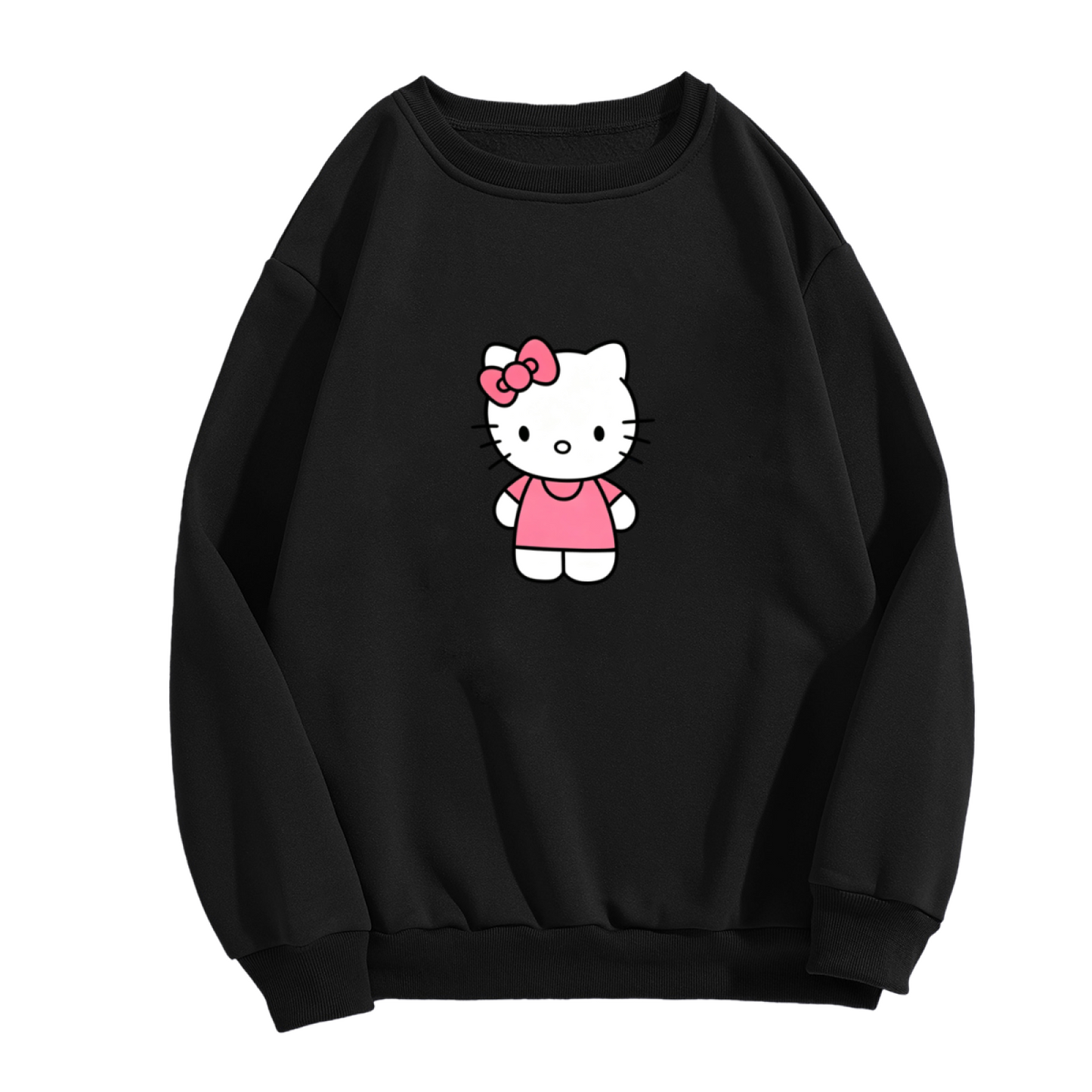 Simple Standing Pink?Bow Hello Kitty Crewneck Sweatshirt