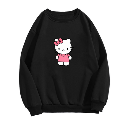 Simple Standing Pink?Bow Hello Kitty Crewneck Sweatshirt