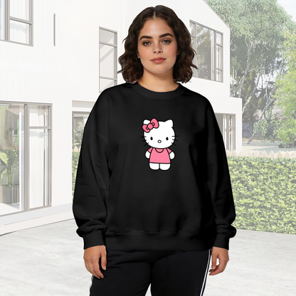 Simple Standing Pink?Bow Hello Kitty Crewneck Sweatshirt