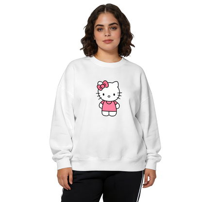 Simple Standing Pink?Bow Hello Kitty Crewneck Sweatshirt