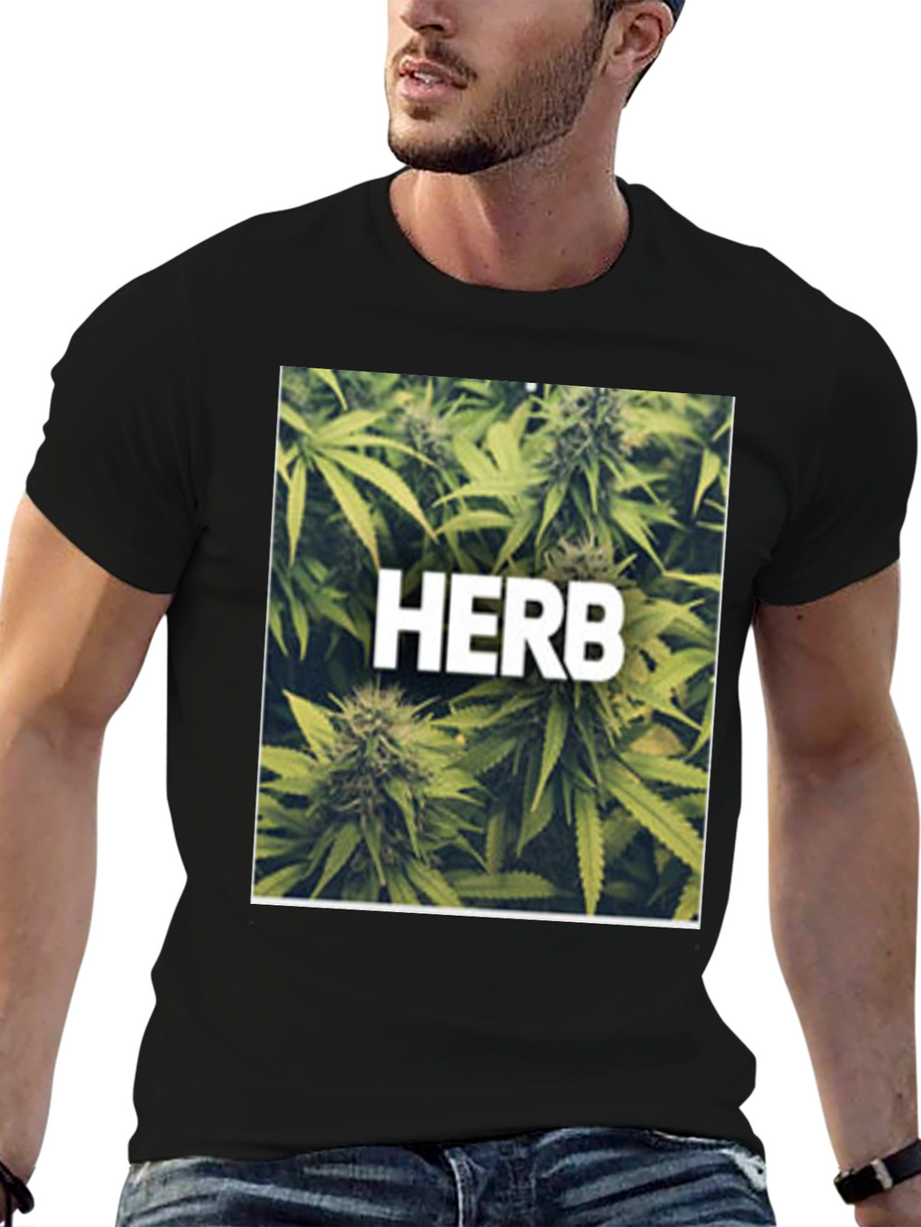 Herb Graphic Black T-Shirt