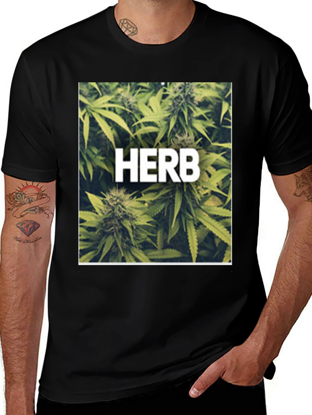 Herb Graphic Black T-Shirt