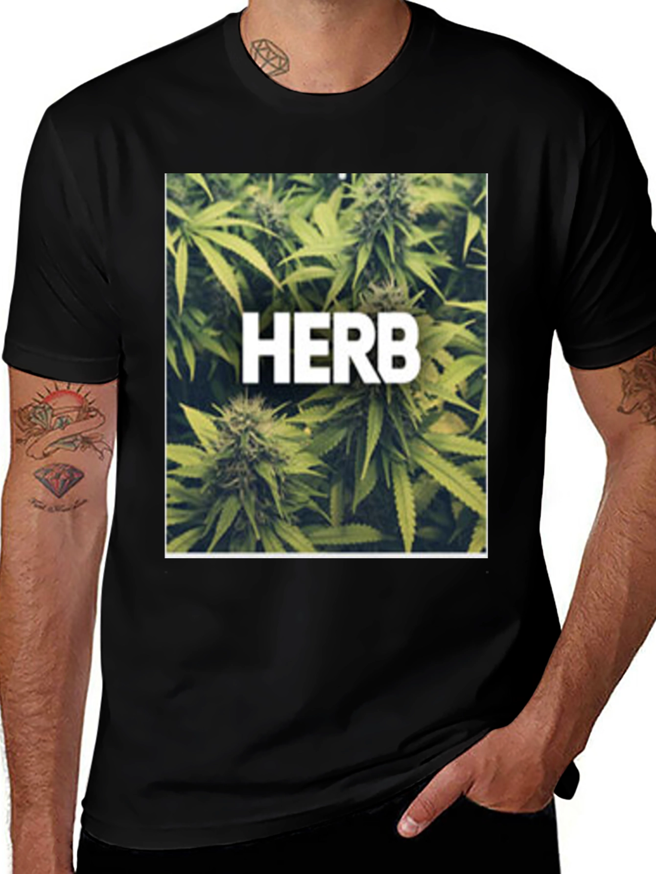 Herb Graphic Black T-Shirt